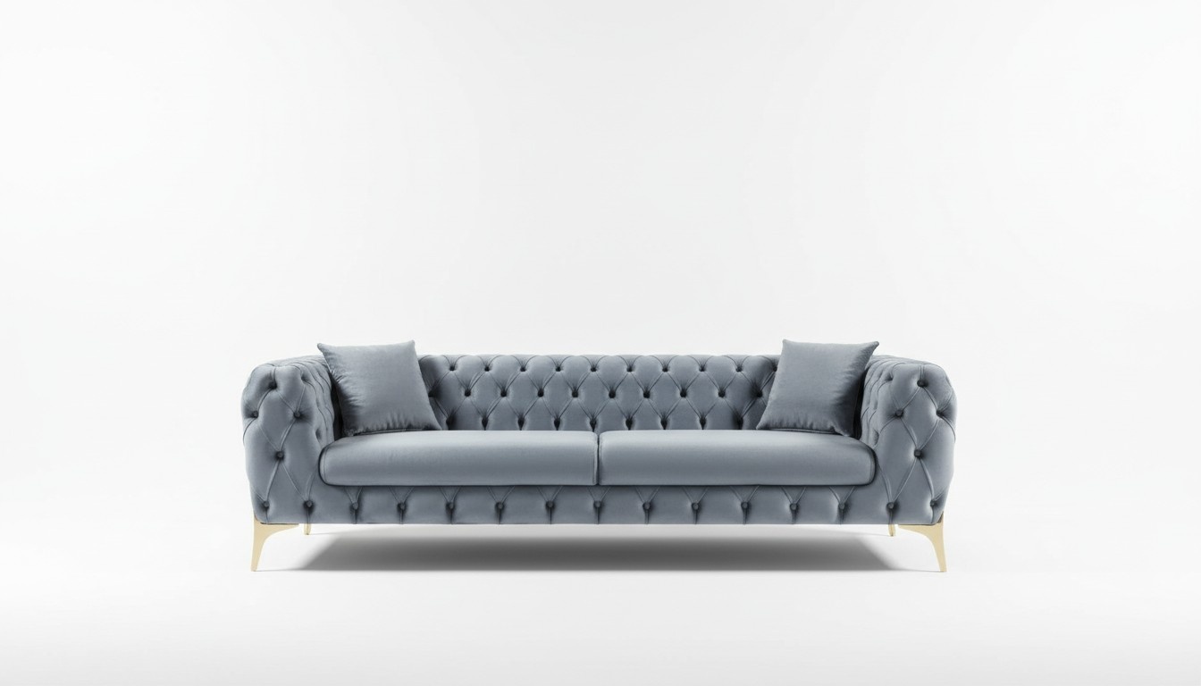 Dreisitzer Sofa Luxus Chesterfield 3 Sitzer Couches Grau Sofas Samt Neu Couch