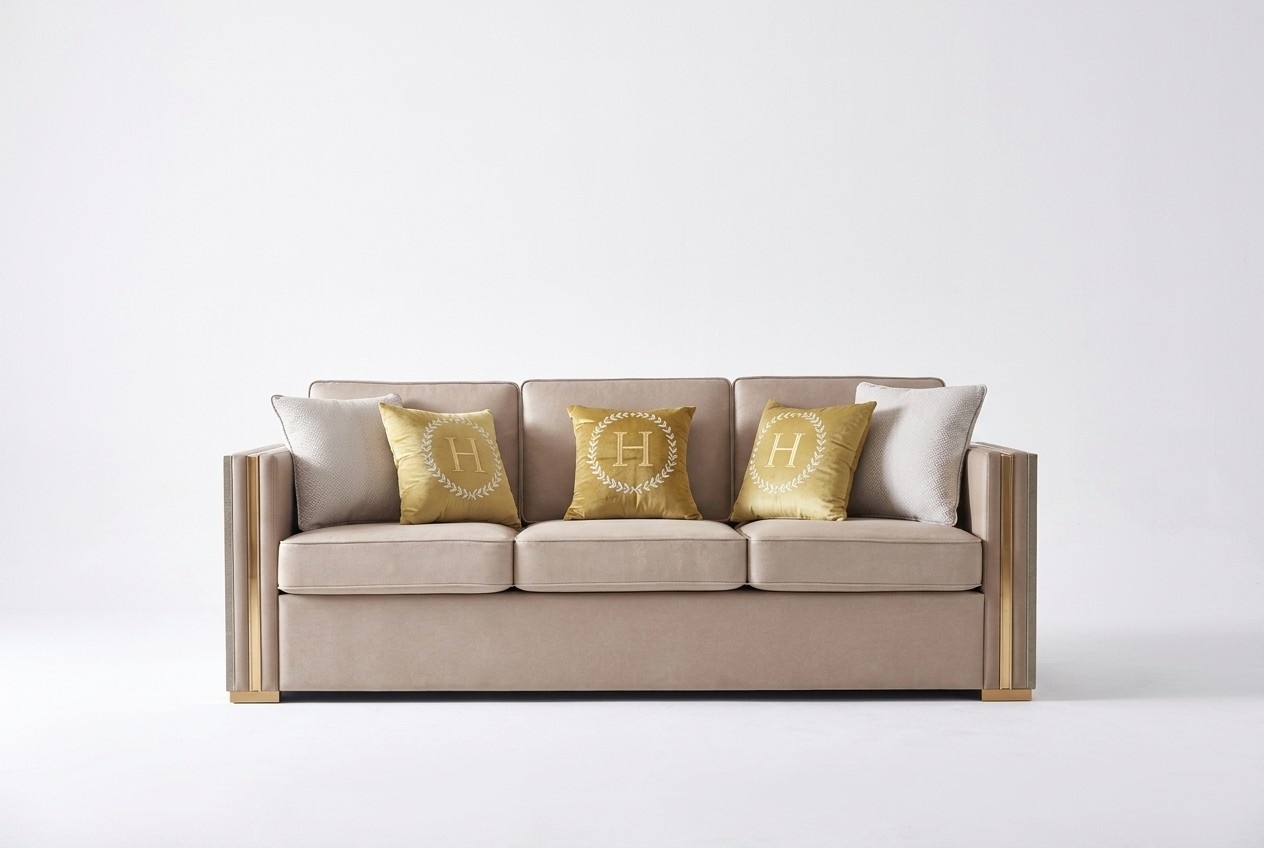 Dreisitzer Stoff Wohnzimmer Rosa Design Couchen Sofa Sofas Samt xxl big Polster