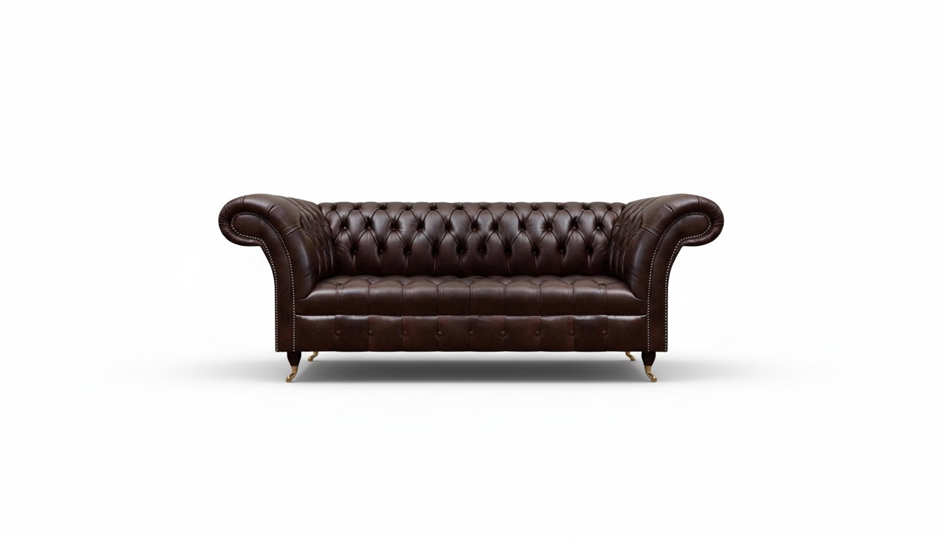 Dunkelbrauner Dreisitzer Designer Wohnzimmer Couch Luxuriöser 3-Sitzer