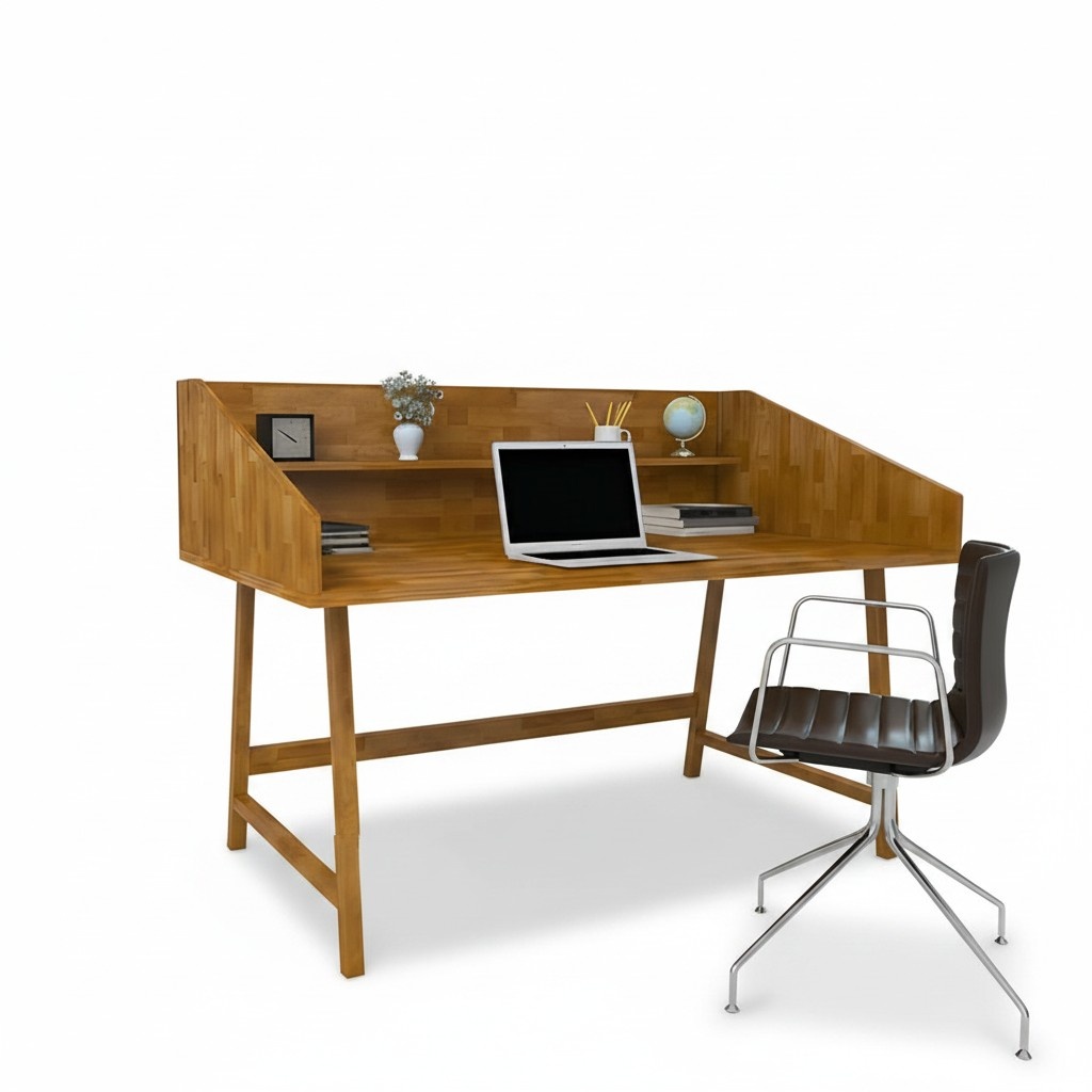 Dunkelbrauner Wohnzimmer Tisch Designer Schreibtisch Robuste Holz Möbel