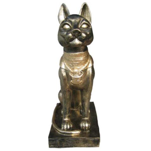 Figur Ägyptische Katze Bastet Statuen Figuren Dekoration Kunststoff 39cm