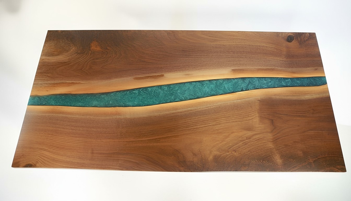 Echtes Holz epoxid Harz Fluss Tisch Schwarz Wasser Tissche Epoxy Möbel Massiv