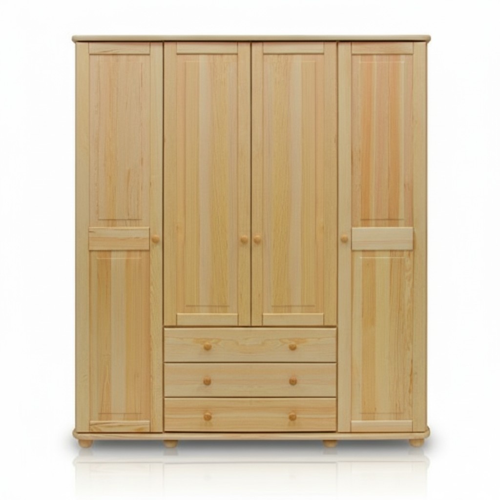 Echtes Holz Massivholz Kleiderschrank Schrank Schlafzimmerschrank Massiv Neu