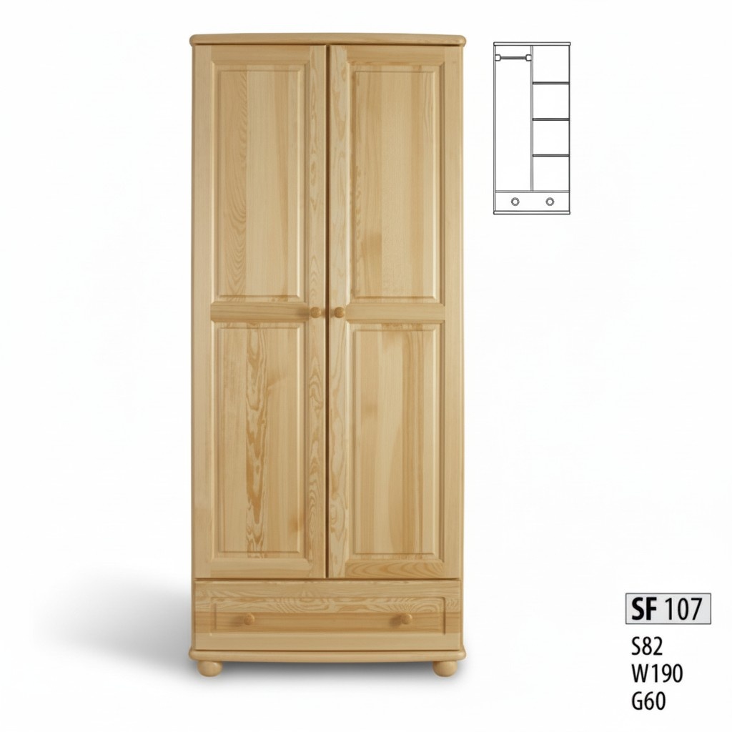Echtes Holz Massivholz Vollholz Kleiderschrank Schrank Schlafzimmerschrank Neu