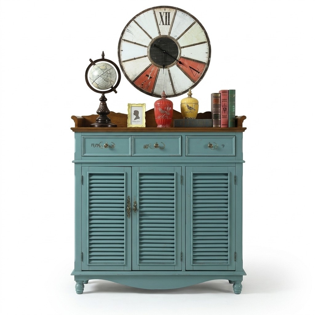 Echtholz Kommoden Blaue Anrichte Schränke Sideboard Regal Kommode Anrichten Neu