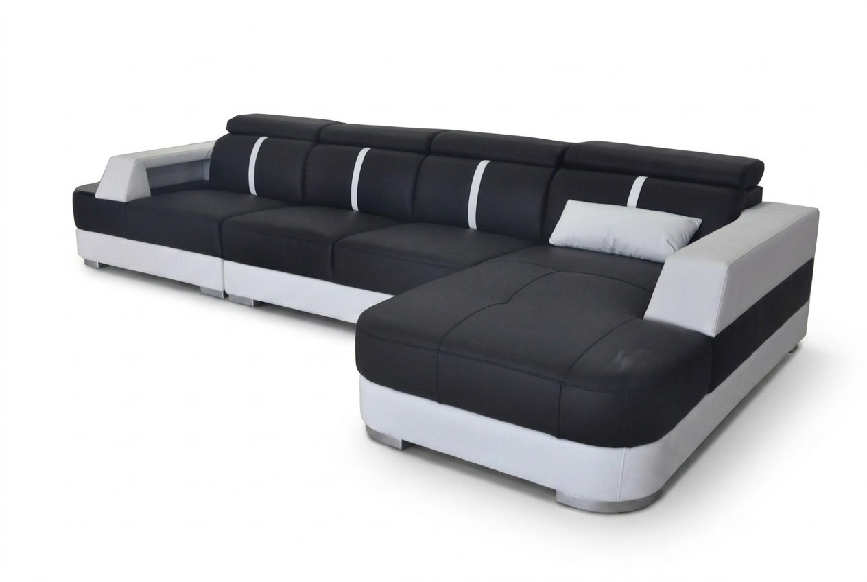 Eck Couch Sitz Leder Polster Design Ecke Sofa Garnitur Wohnlandschaft Sofas Neu