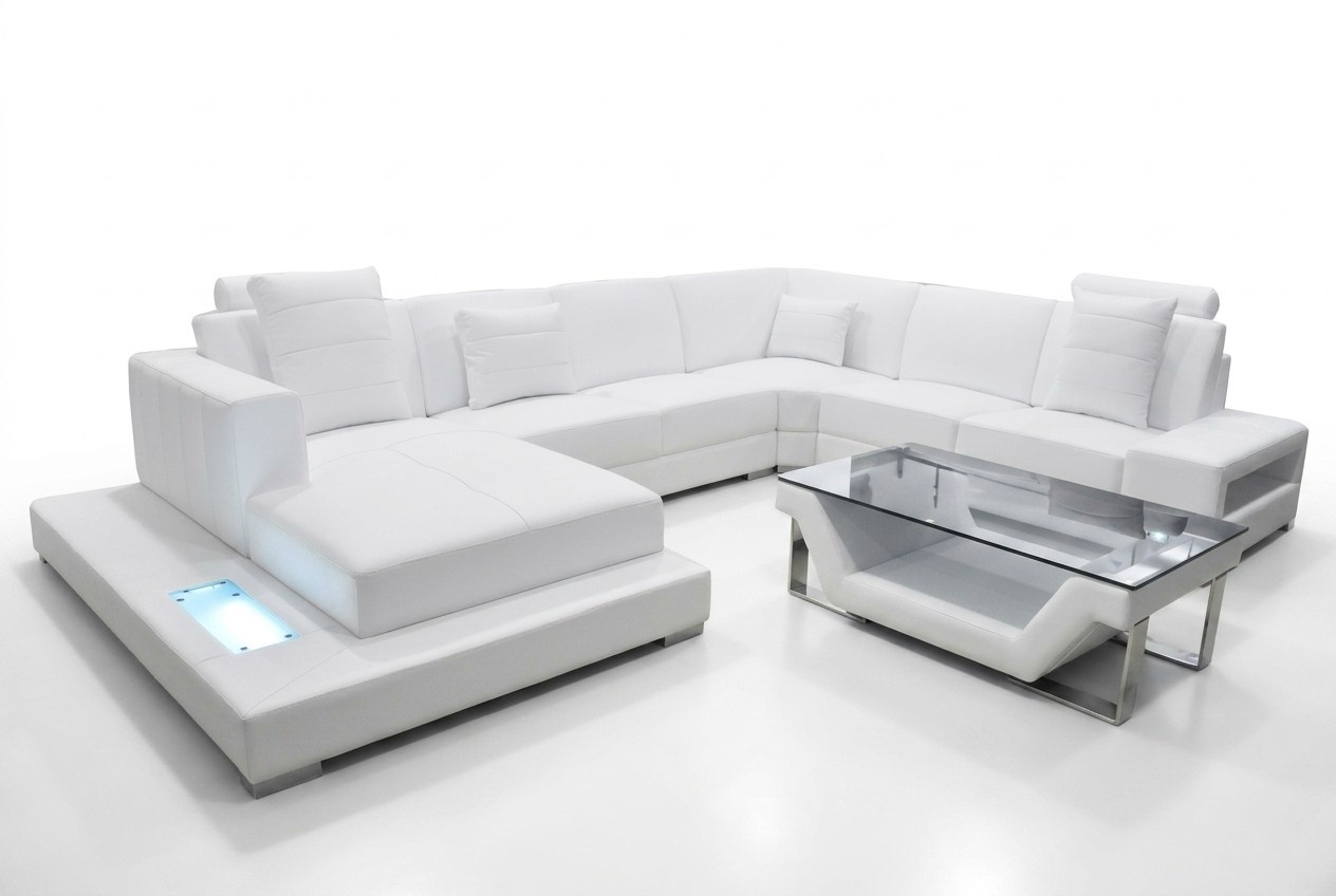 Eck Leder Sofa Couch Polster Ecke Sitz Garnitur U Form Wohnlandschaft