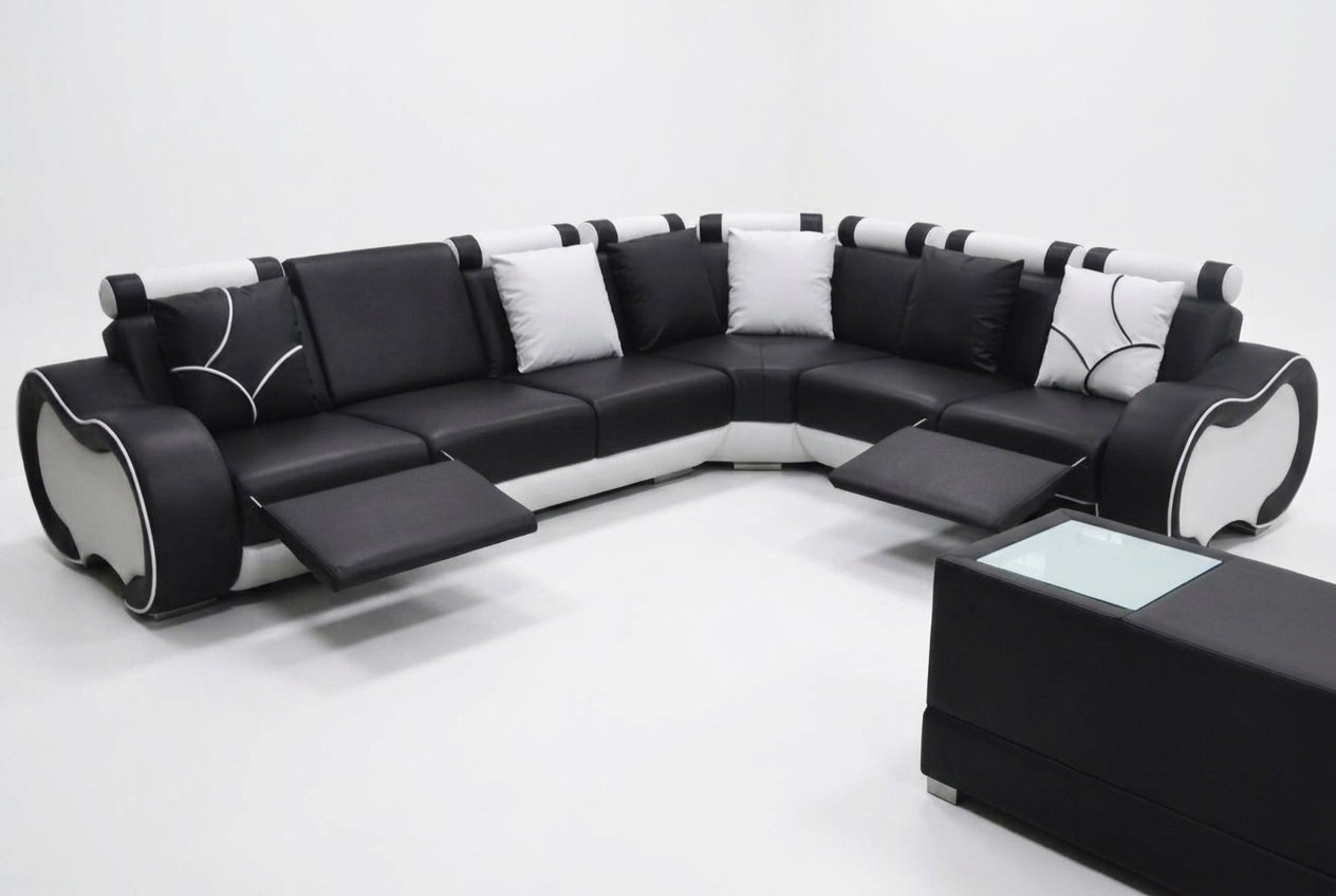Ecke Leder Modern XXL Couch Wohnlandschaft Ledersofa Sofa L-Form C4030