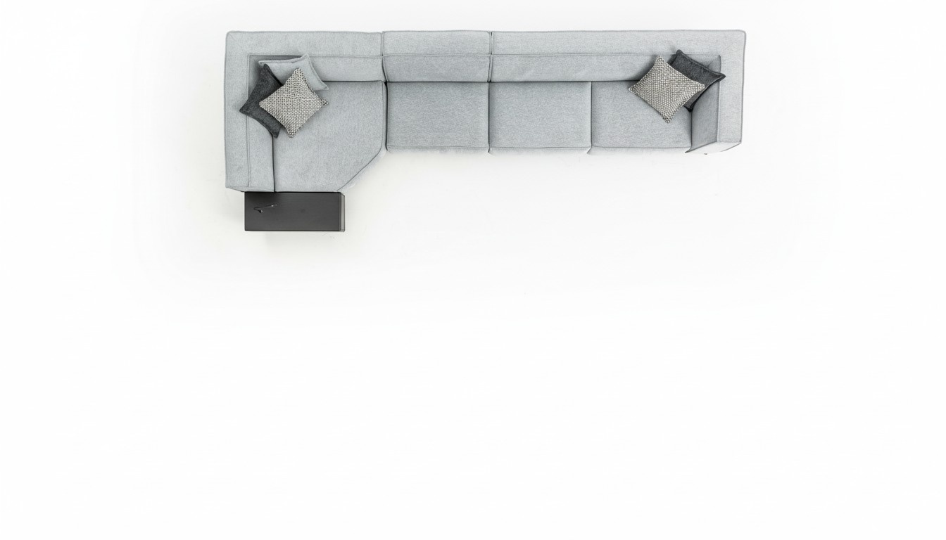 Eckgarnitur Couch Sofa Grau Stoff Couchen Möbel 430x165 Sofas Sofas