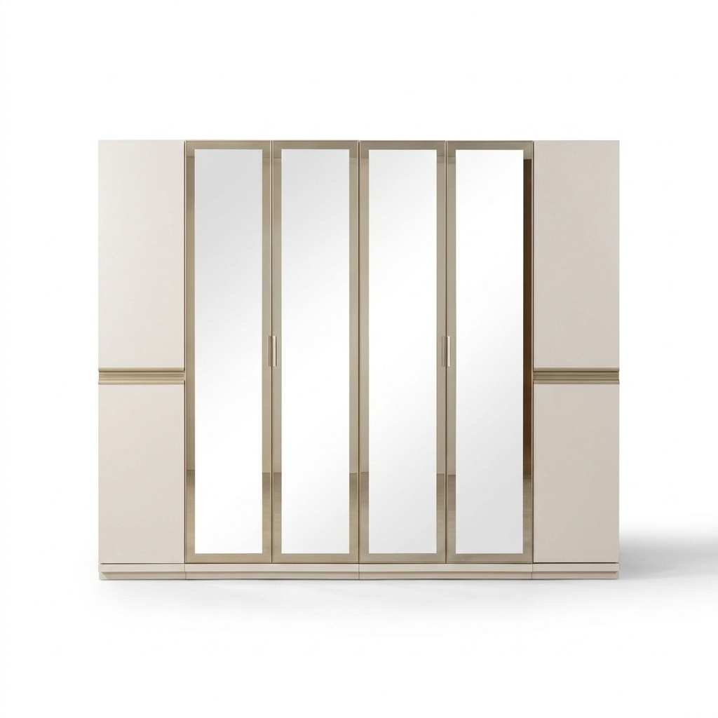 Eckkleiderschrank modern getöntes Glas Schlafzimmer groß Design