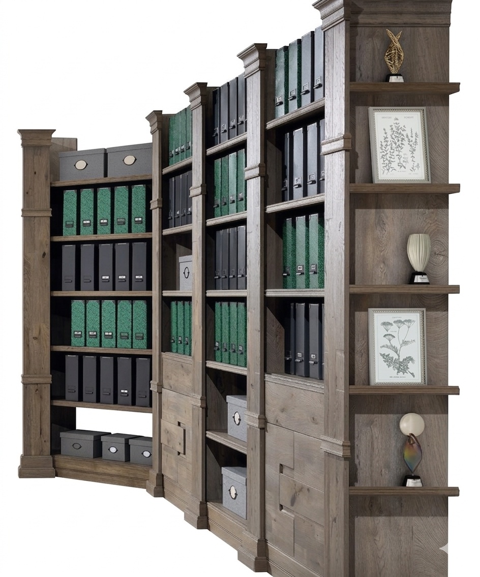 Eckregal Regal Aufbewahrung Wohnwand Aktenschrank Büro Schrank Möbel System Neu