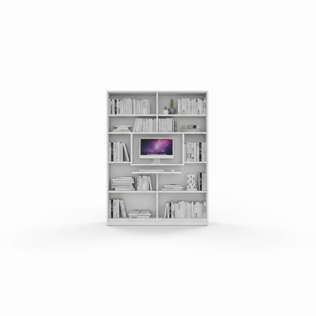 Eckschrank Regal Bücherschrank Schrank Holz für Kinderzimmer Jugendzimmer Weiß