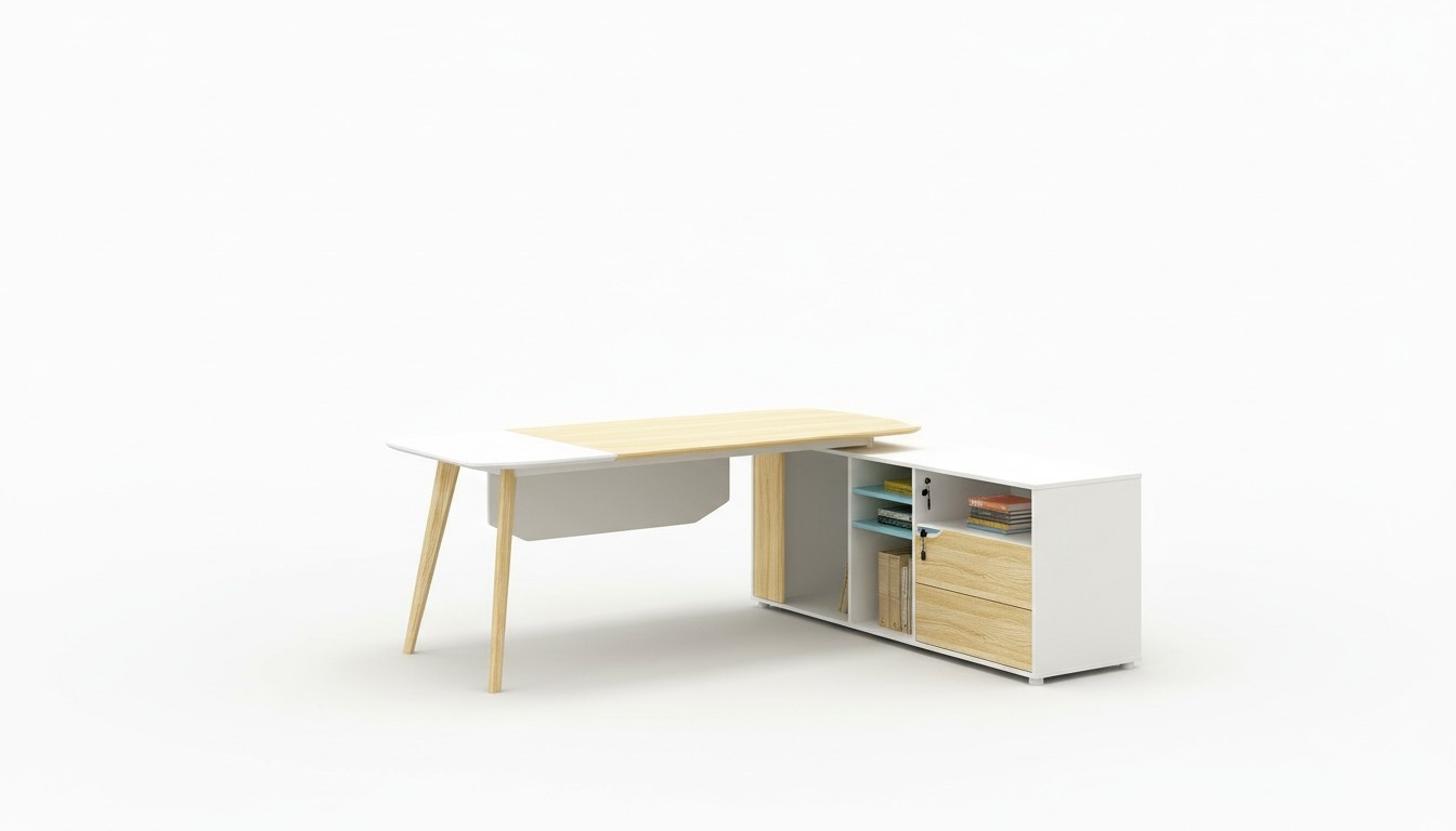 Eckschreibtisch Kabelkanal Home Office Tisch groß Chef Tische Schreibtisch Möbel