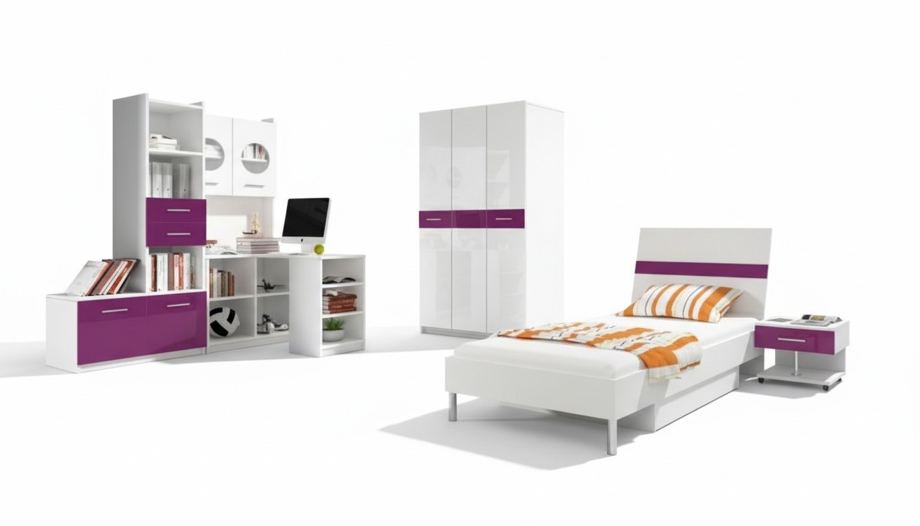 Eckschreibtisch Modern Schreibtisch Holz Jugend Kinderzimmer Weiß Möbel Design