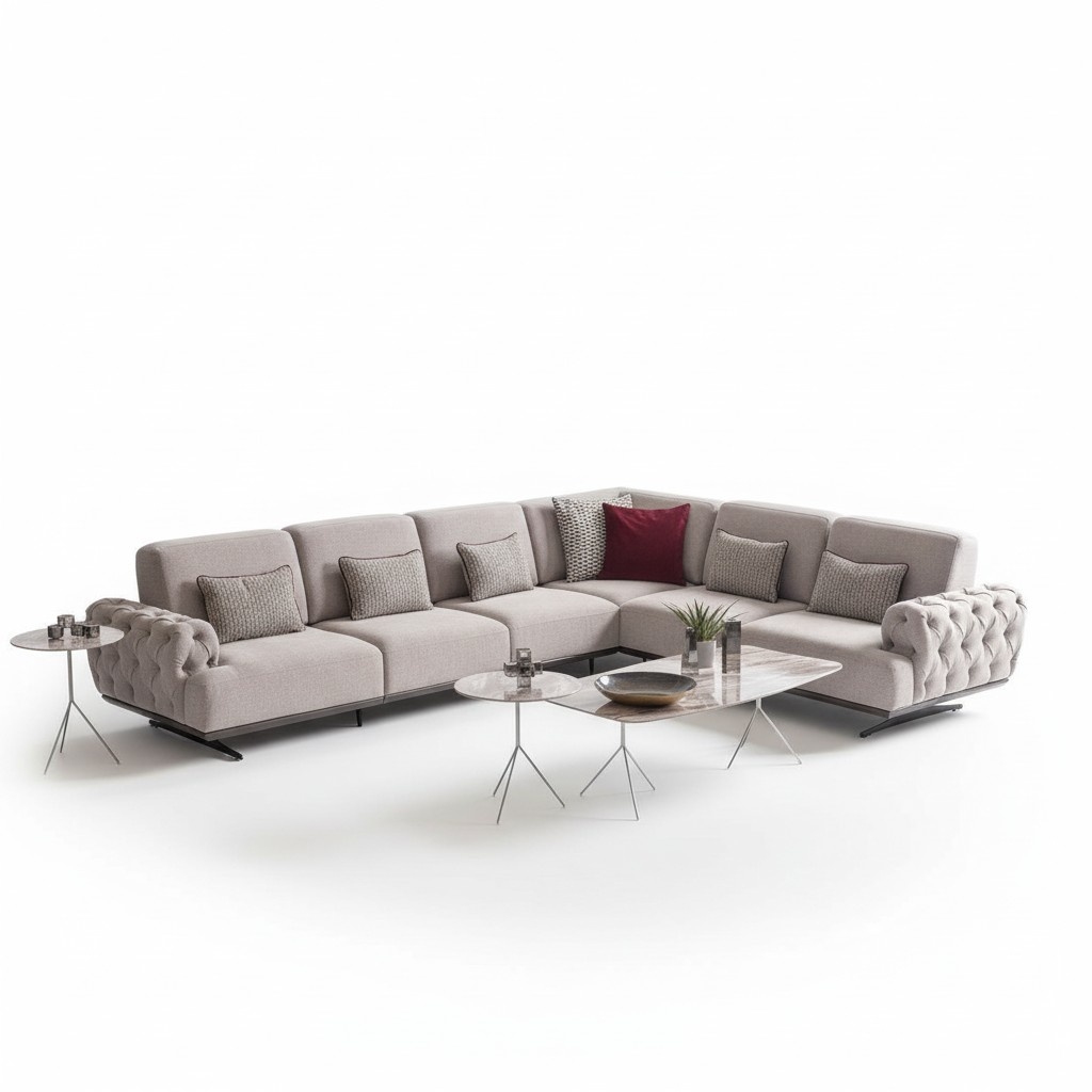 Ecksofa 2x Couchtisch Ecke Garnitur Tisch Wohnlandschaft L Form Möbel