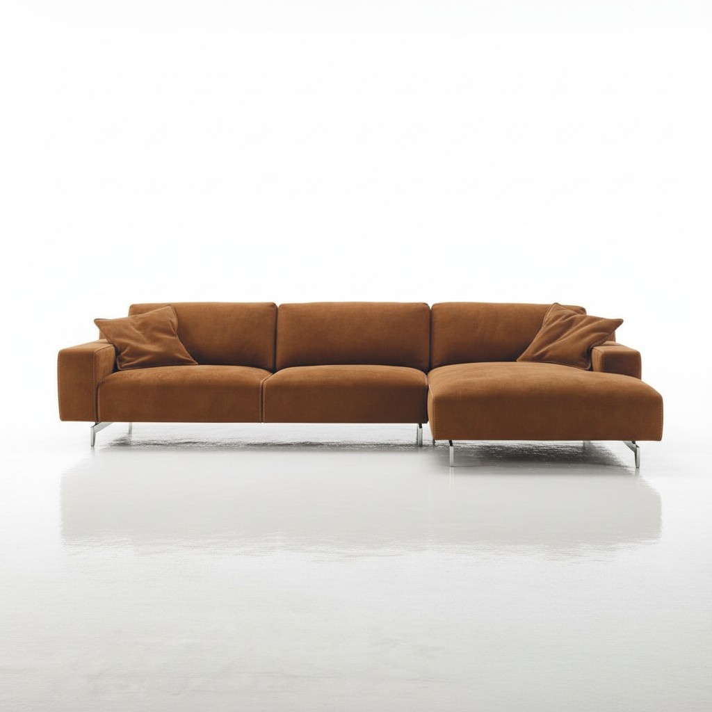 Ecksofa Braun Design Polsterung Couch Textil Wohnzimmer L Form Sofas Prianera
