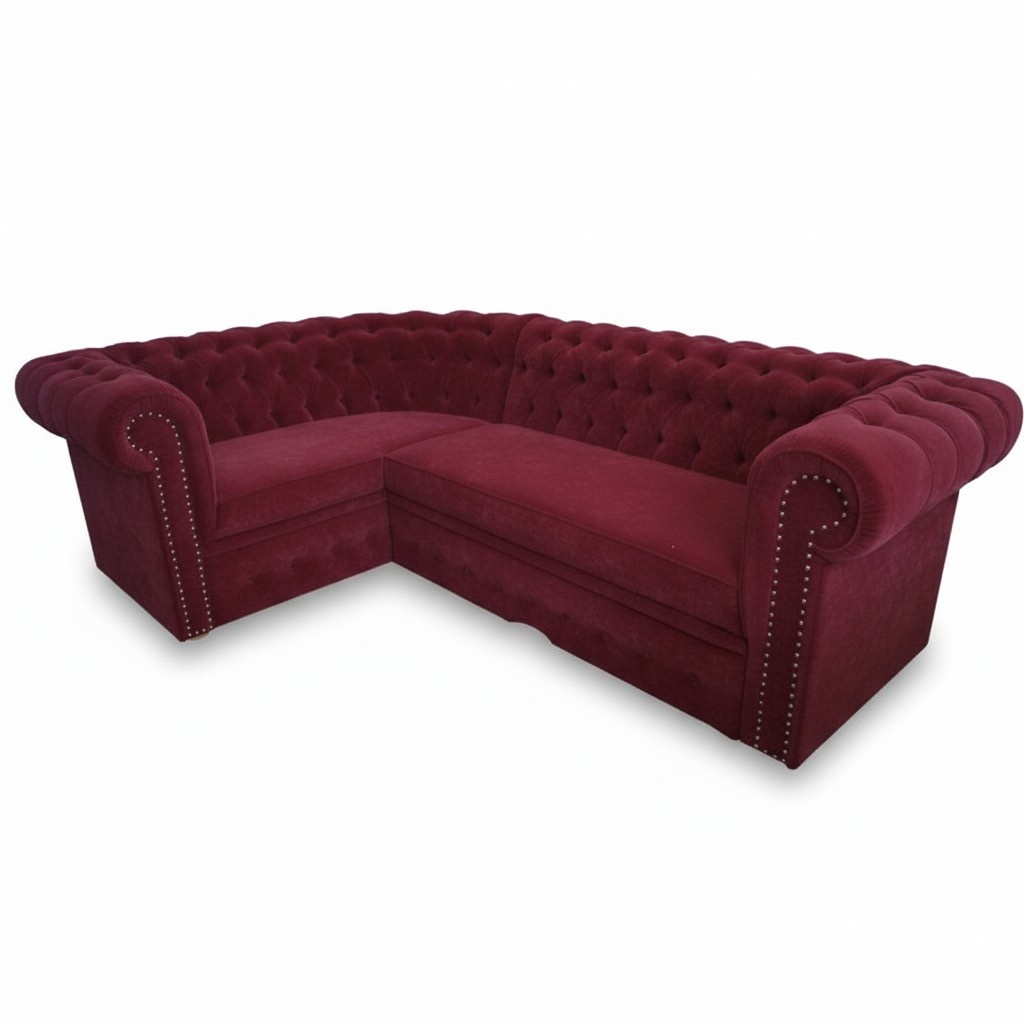 Ecksofa Chesterfield Polster Sofa Eckgarnitur Samt Polster Sitze Ecke Sofas Neu