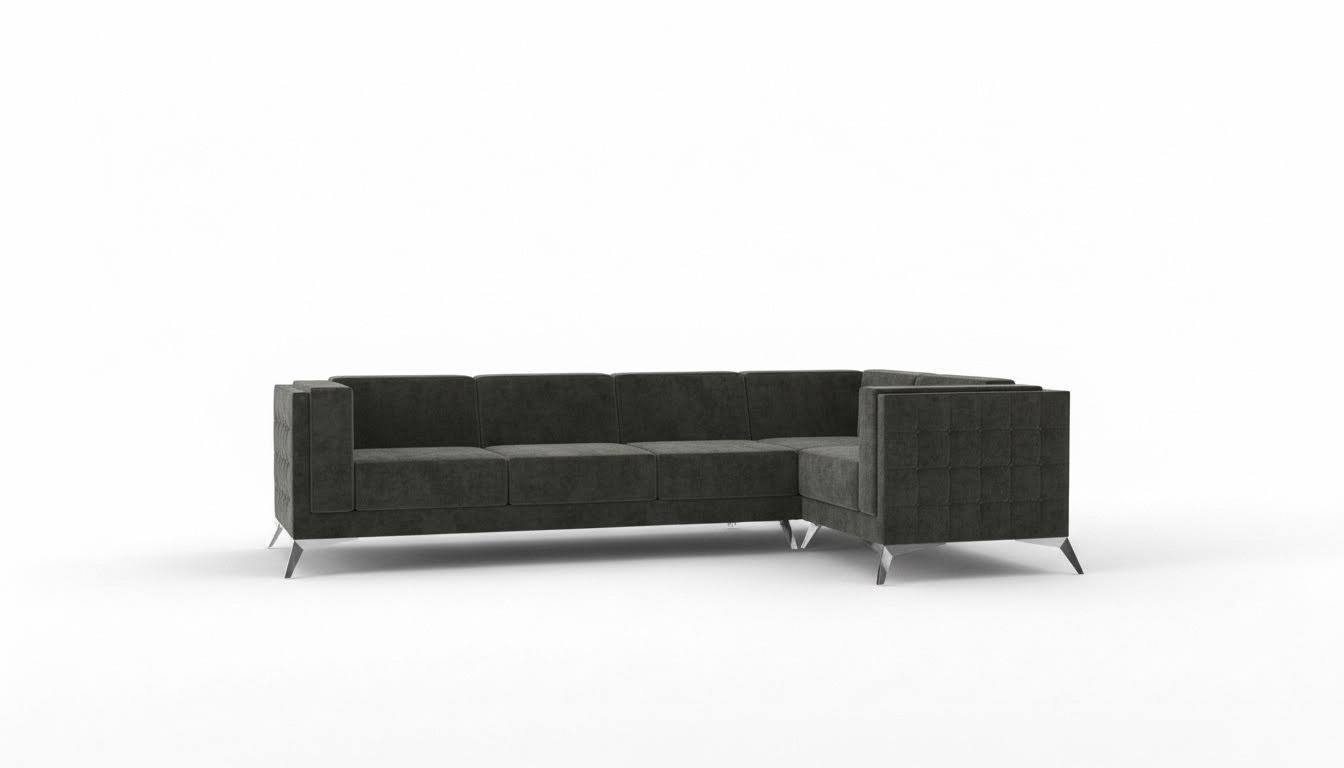 Ecksofa Chesterfield Sofa Polstergarnitur Couch Wohnlandschaft L-form Design Neu