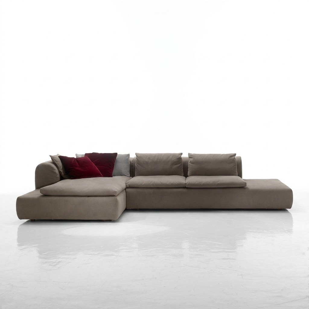 Ecksofa Couch Polsterung Couchen Sofa L-Form Möbel Grau Sofas Leder
