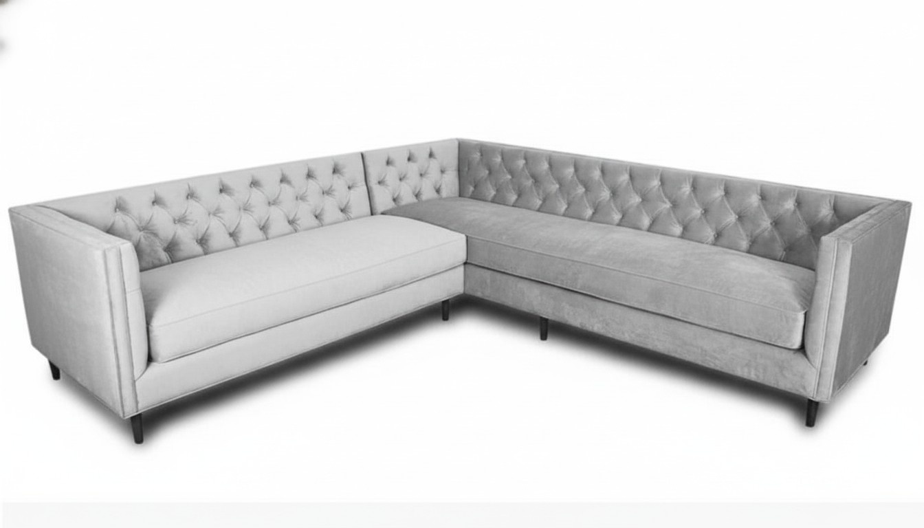 Ecksofa Grau Big Textill Stoff Chesterfield Sofas Kreative Möbel Neu