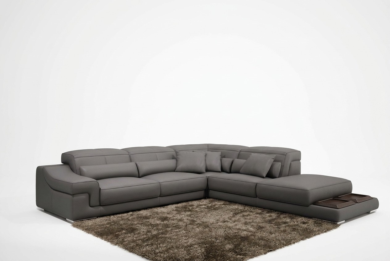 Ecksofa L-Form Design Sofa Ecksofa Couch Leder Polster Textil Sofas Neu