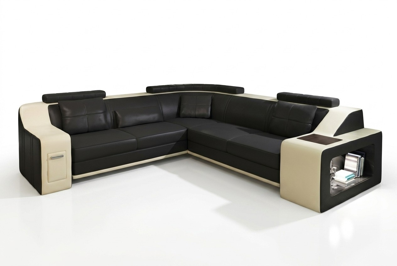 Ecksofa Leder Textil Sofa Couch Polster Wohnlandschaft L Garnitur Sitz Isching F