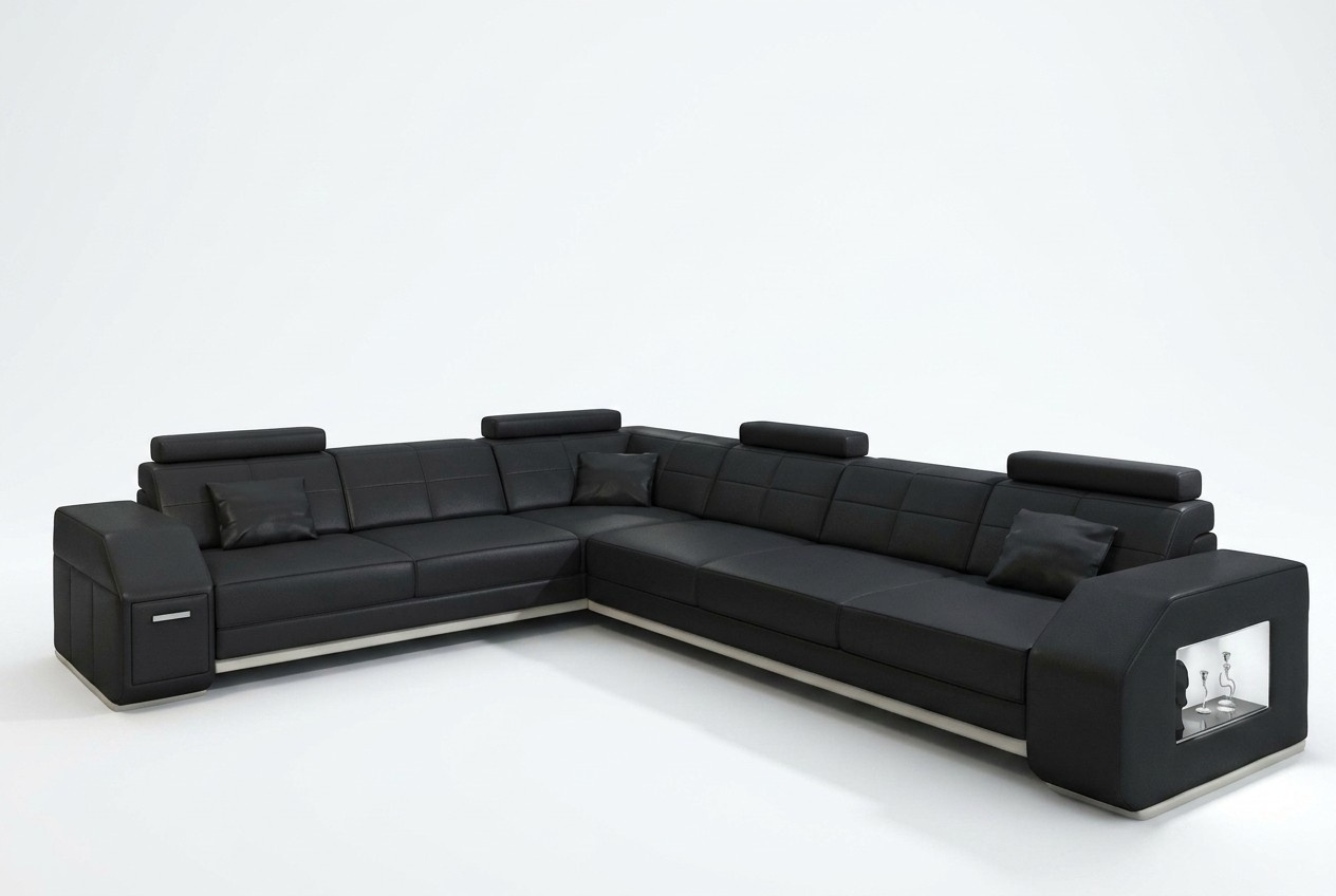 Ecksofa Ledersofa Sofa Couch Polster Sitz Ecke Garnitur Wohnlandschaft ElsterS