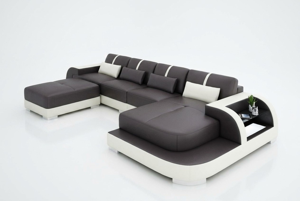 Ecksofa Sofa Couch Polster Wohnlandschaft Polsterecke Designsofa Ledersofa LubyB