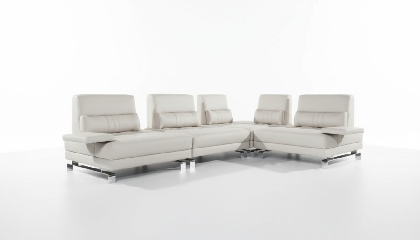 Ecksofa Wohnlandschaft Polster Eck Sofa Sitz Garnitur Moderne 100% Leder