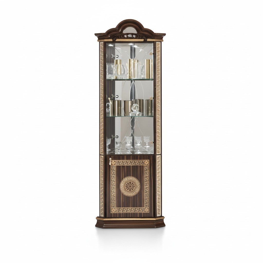 Eckvitrine Schrank Eckschrank Schränke Möbel Glasschrank Design Möbel Regale Neu