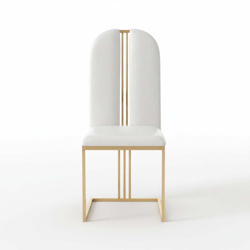 Edelstahl Stuhl Esszimmer Leder Stuhl Stühle Edelstahl Designer Gold Metall 8851