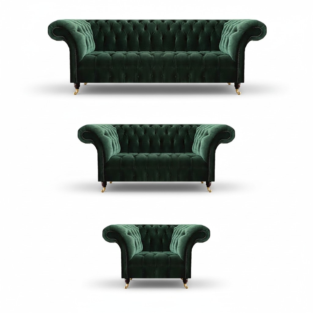 Edle Chesterfield Sofas Wohnzimmer Polstermöbel Luxuriöse Couchgarnitur