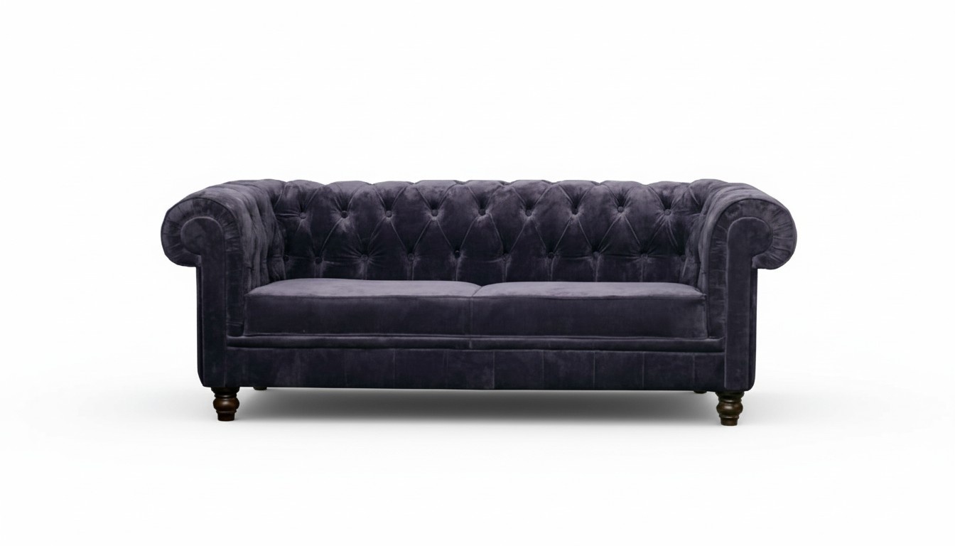 Edle Designer Chesterfield Sofa Polster Couch Sitz Textil Stoff Garnitur Samt
