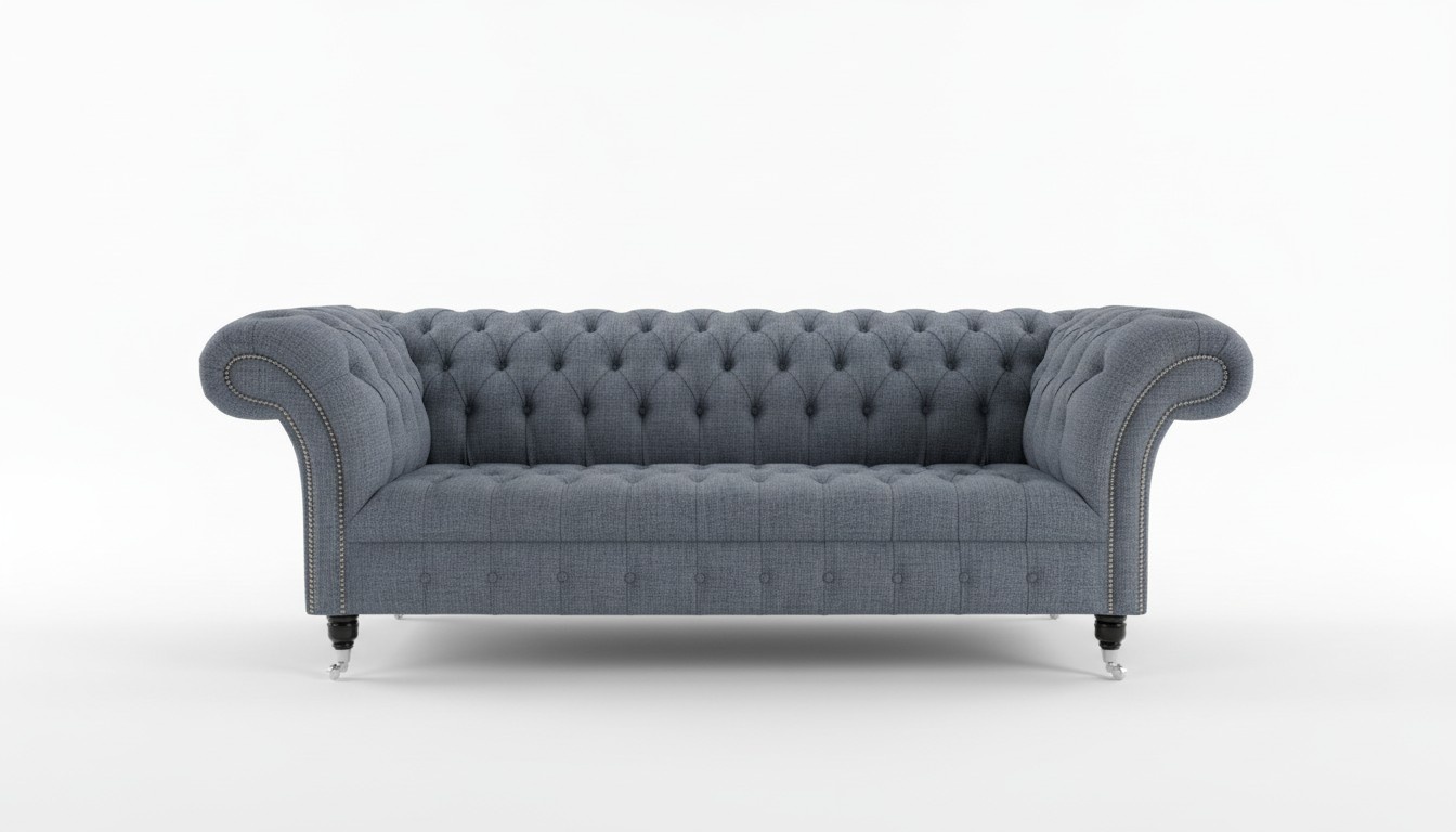 Edle Luxus Stoff Couch Chesterfield Stoff Sofa Polster Lehn 3 Sitzer Couchen Neu