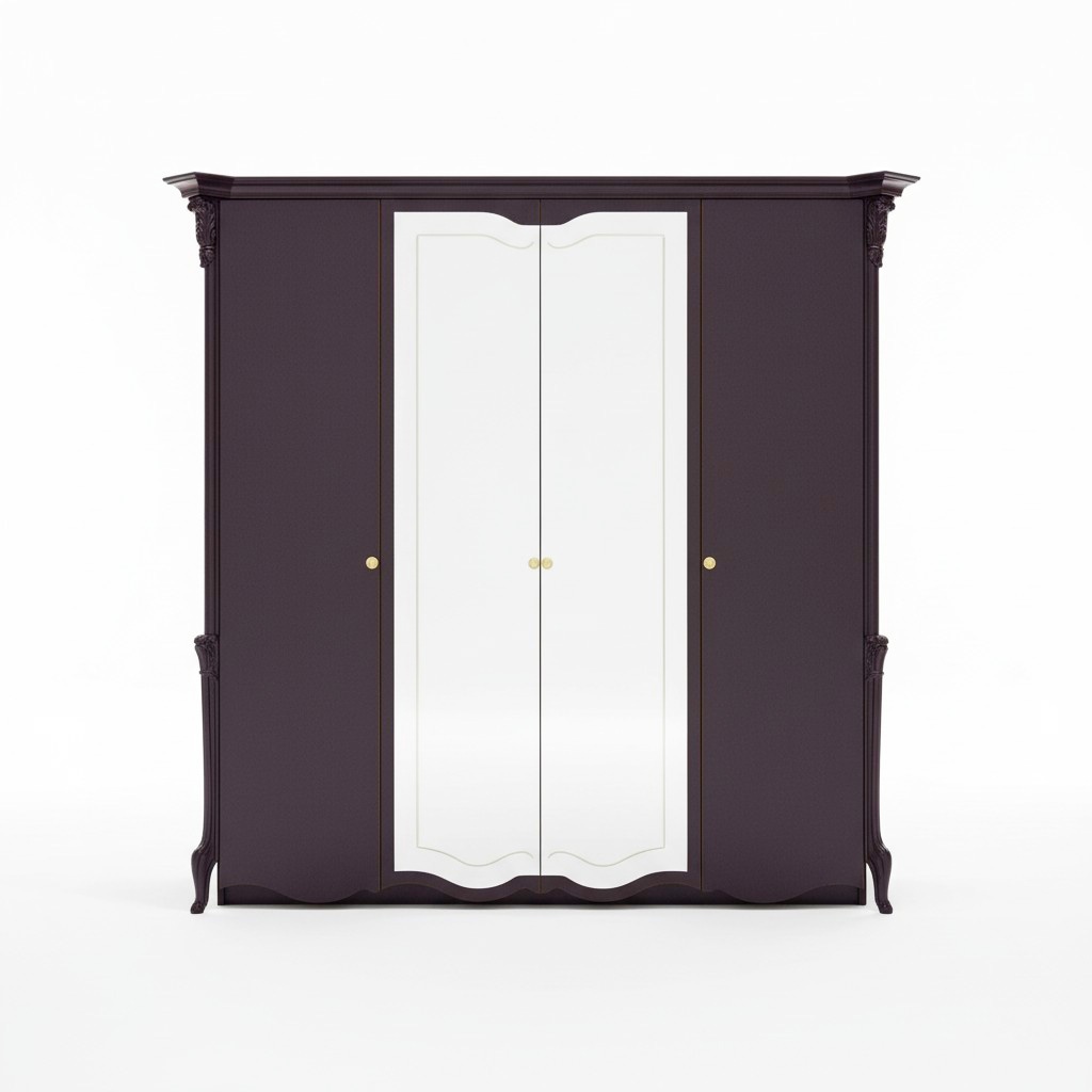 Edler Design Kleiderschrank mit Spiegel Schrank Schränke Italienische Möbel neu