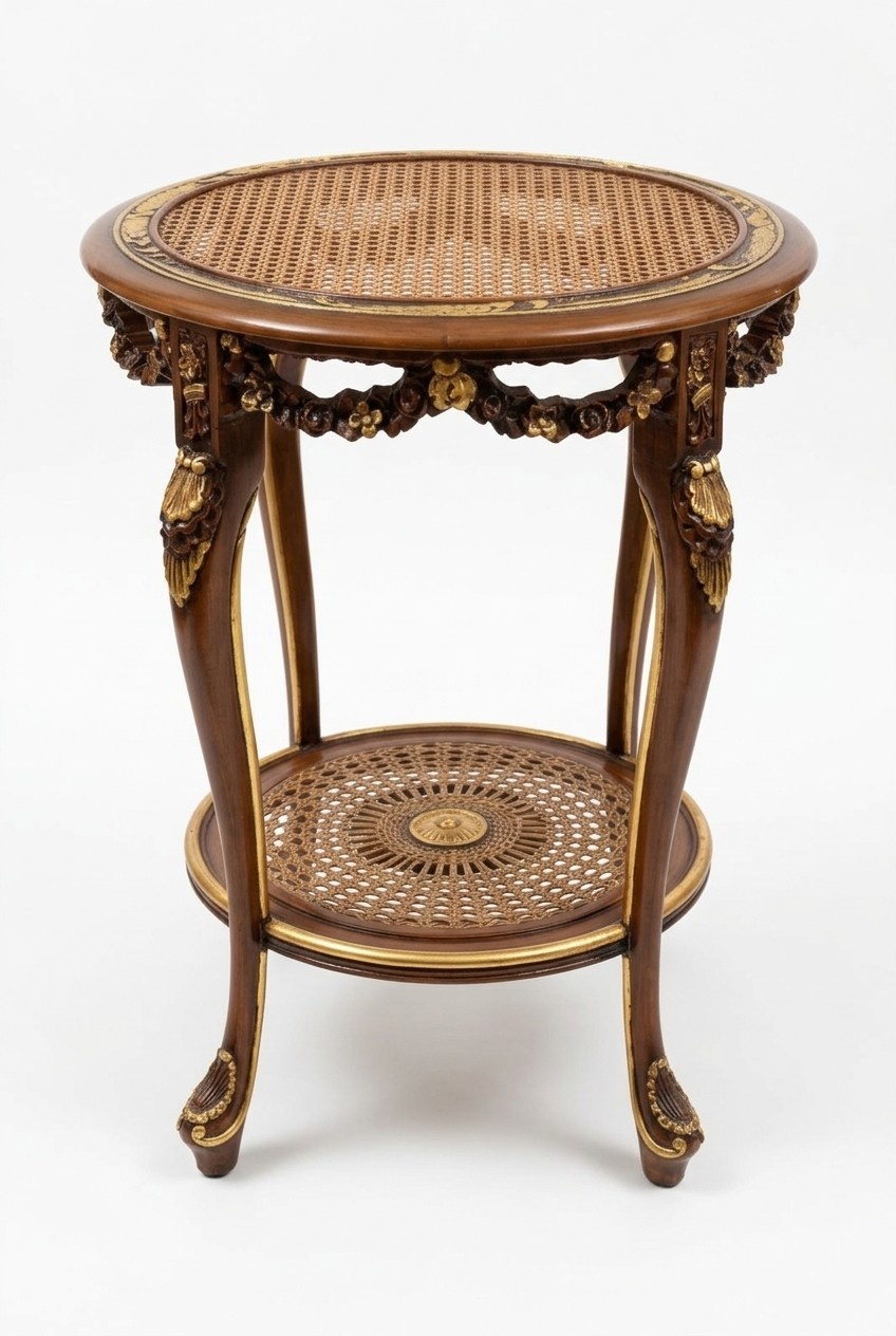 edler Holztisch Cocktailtisch Beistelltisch Tisch Couchtisch Tische Barock Neu