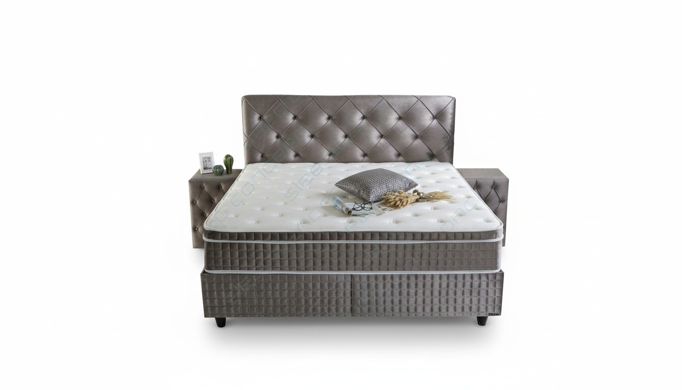 Edles Bett 3-teiliges Set Nachttisch Möbel Luxusmatratze Schlafzimmer Neu