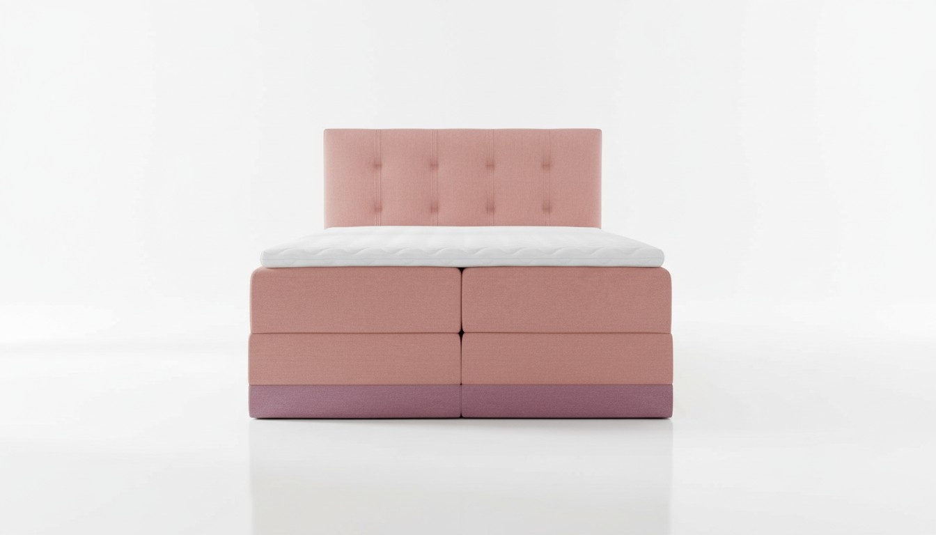 Ehebett Bett Rosa Polsterbett Betten Boxspring Bett Doppelbett mit Matratze Neu