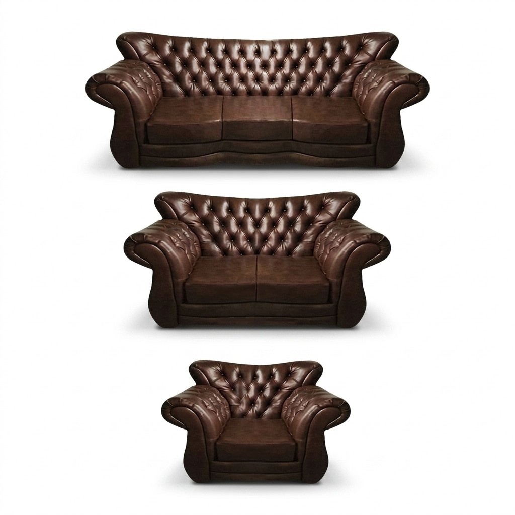 Einrichtung Luxus Polstermöbel Sofas Set Leder Sessel Wohnzimmer Couch