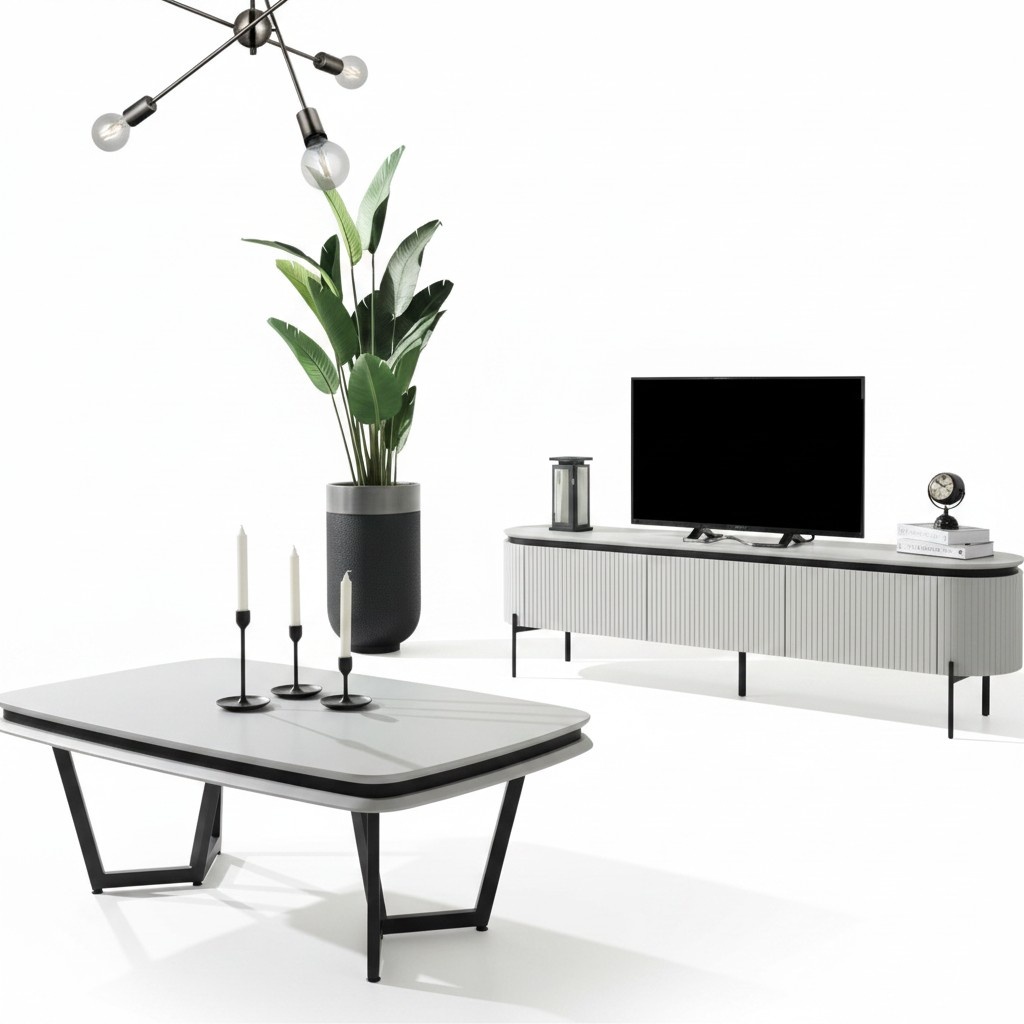 Elegant Lowboard Robust Couchtisch Fernsehtisch Tisch Wohnzimmer Möbel Sidebaord