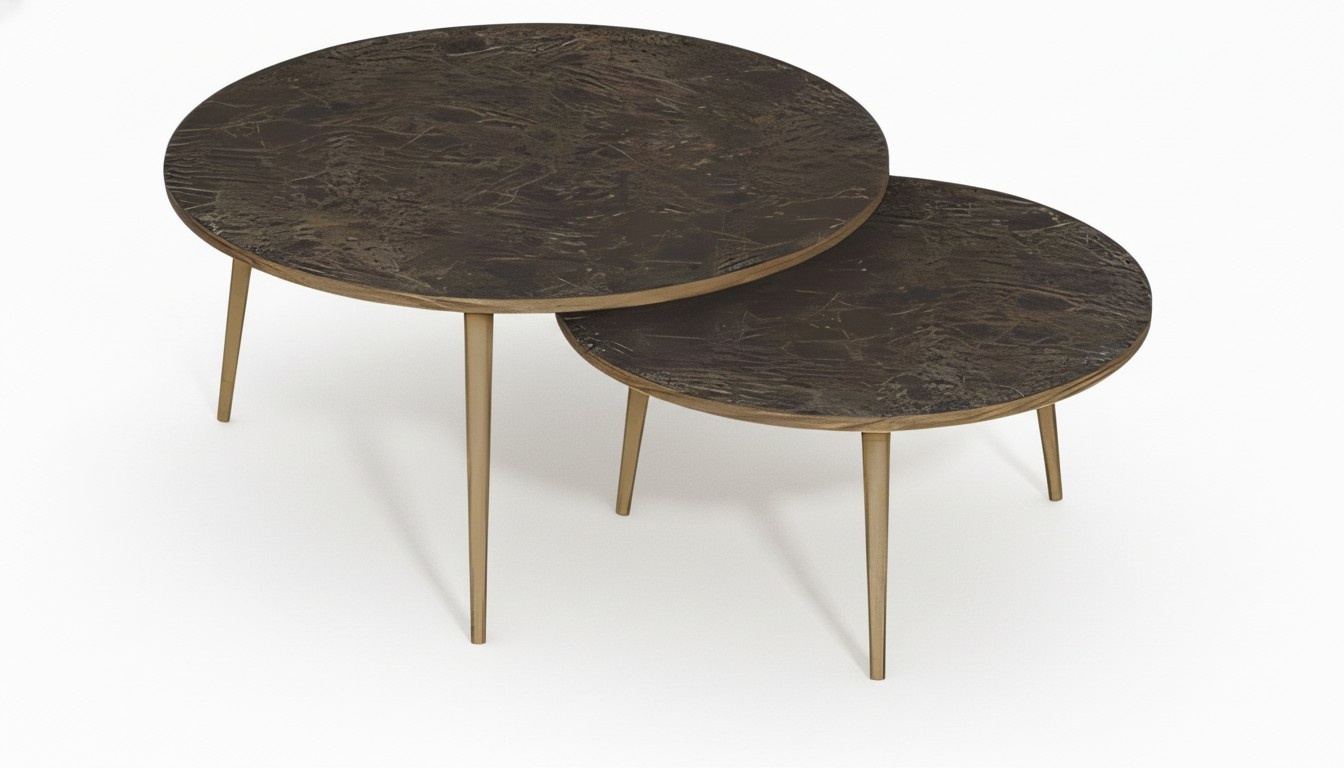 Elegante braune Holz-Beistelltische im modernen Stil, vielseitig