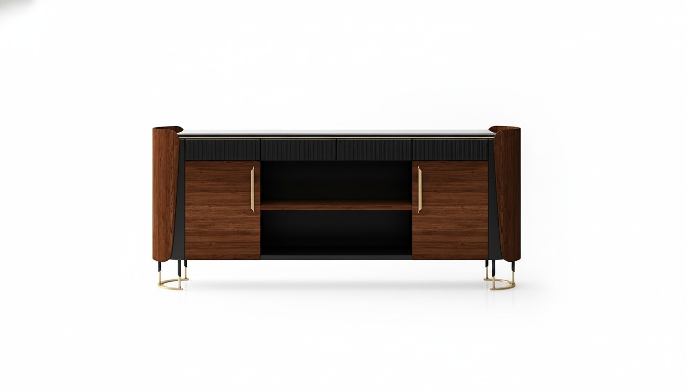 Elegante braune Holz-Konsole im modernen Design