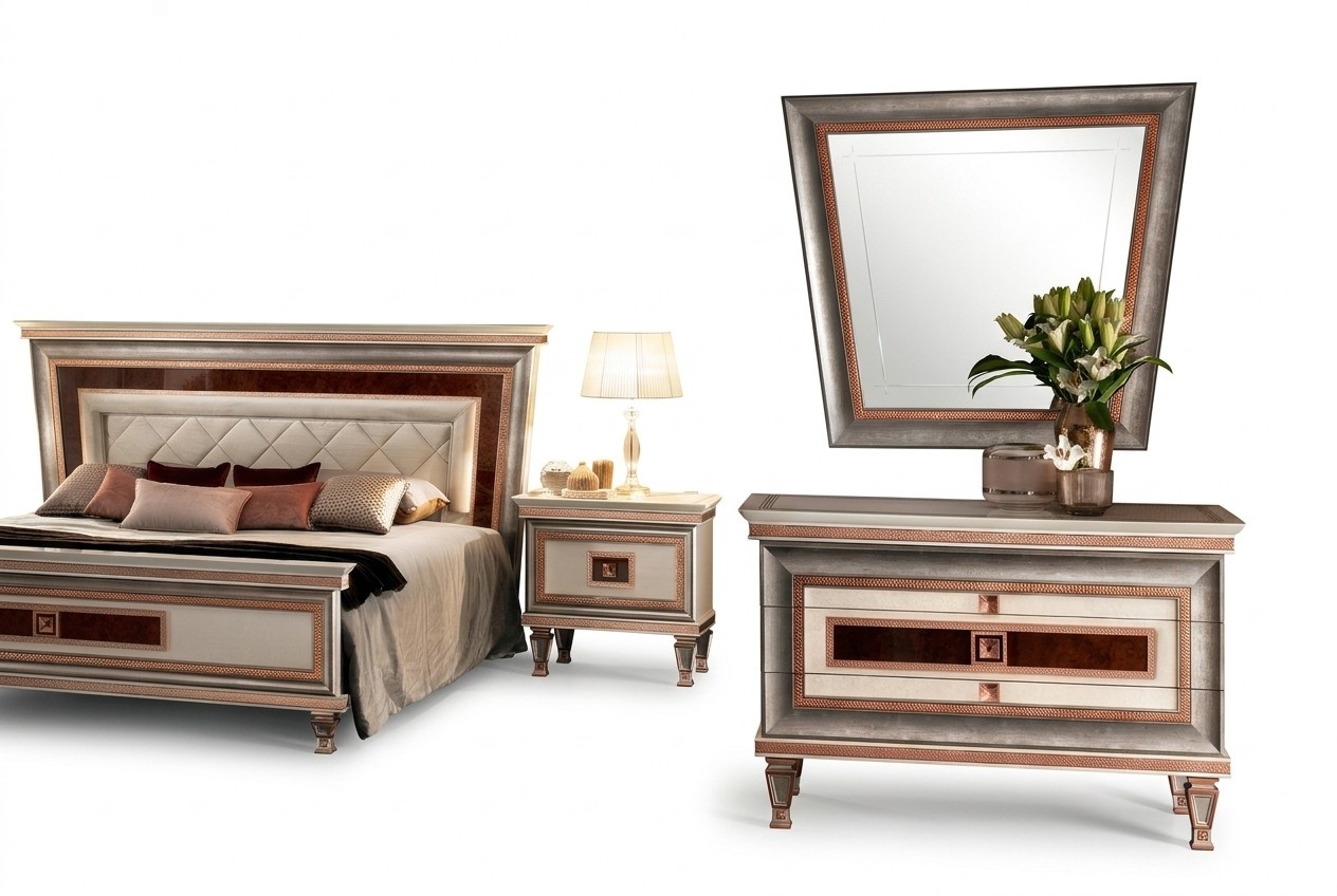 Elegante Stil Möbel Schlafzimmer Kommode Schrank Klassische Anrichte mit Spiegel