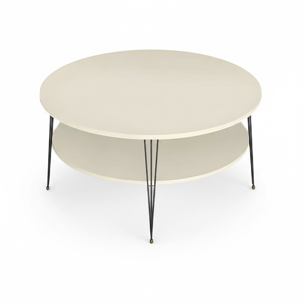 Eleganter Beigefarbener Couchtisch aus Holz mit modernem Design