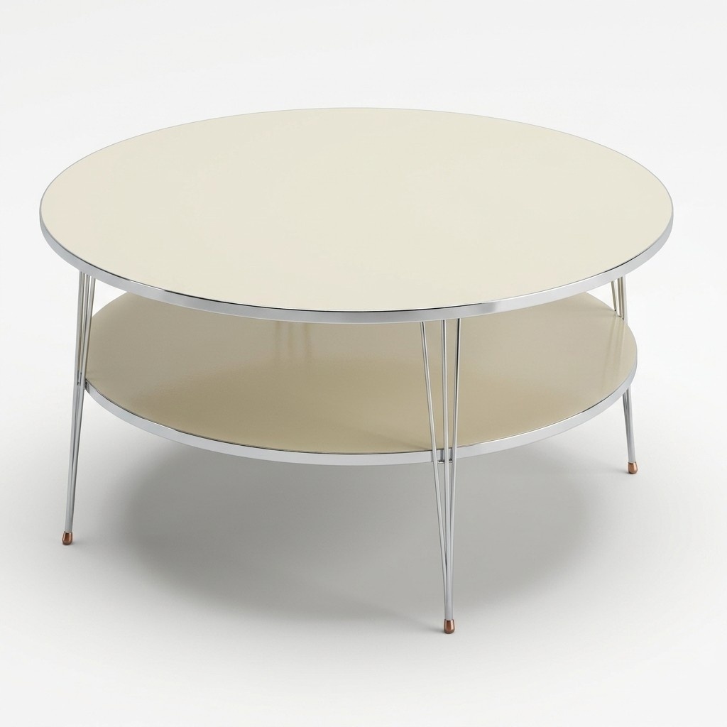 Eleganter Beigefarbener Couchtisch aus Holz mit modernem Design