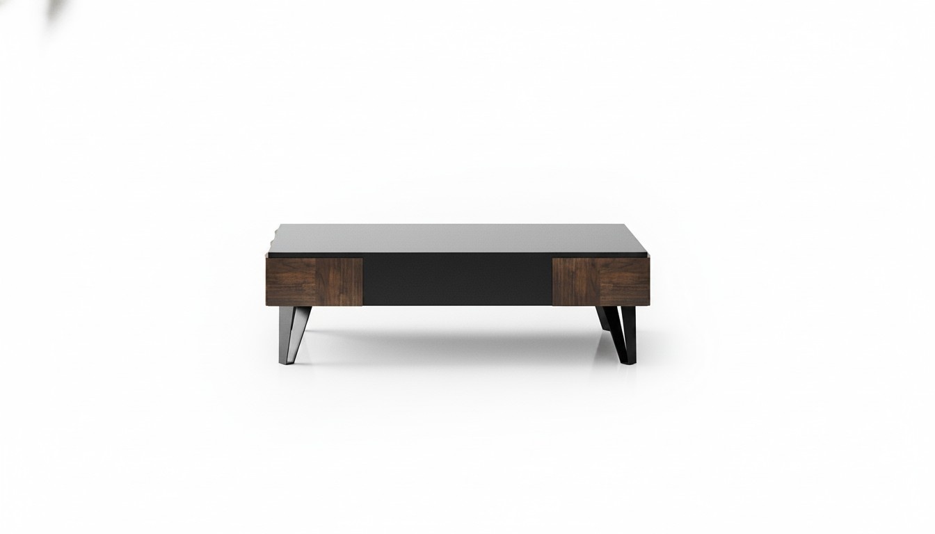 Eleganter brauner Couchtisch aus Holz im modernen Stil