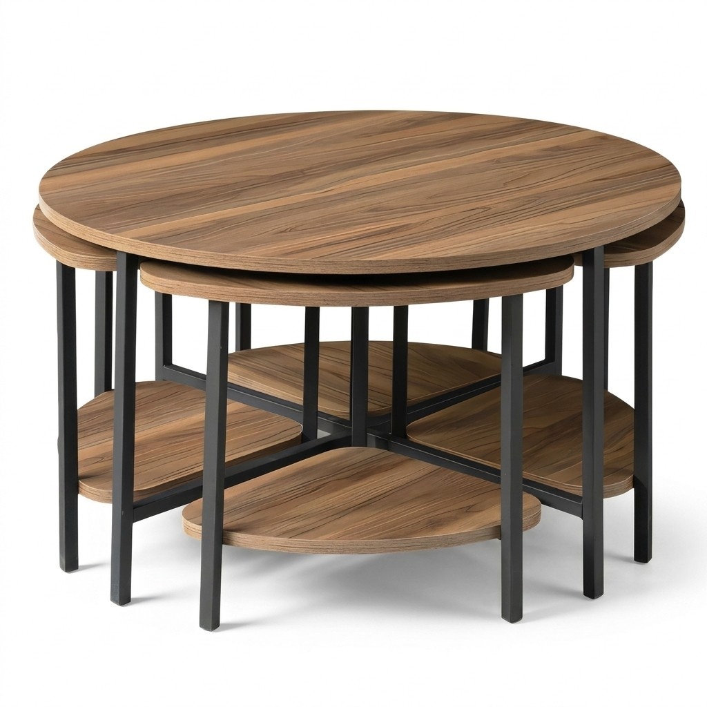 Eleganter brauner Holz-Couchtisch mit stilvollem Design