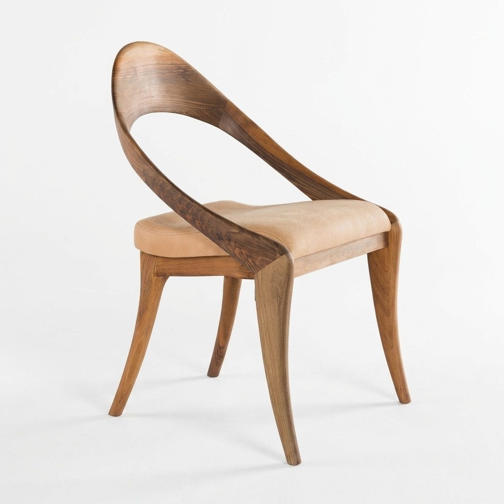 Eleganter brauner Holzstuhl im klassischen Design