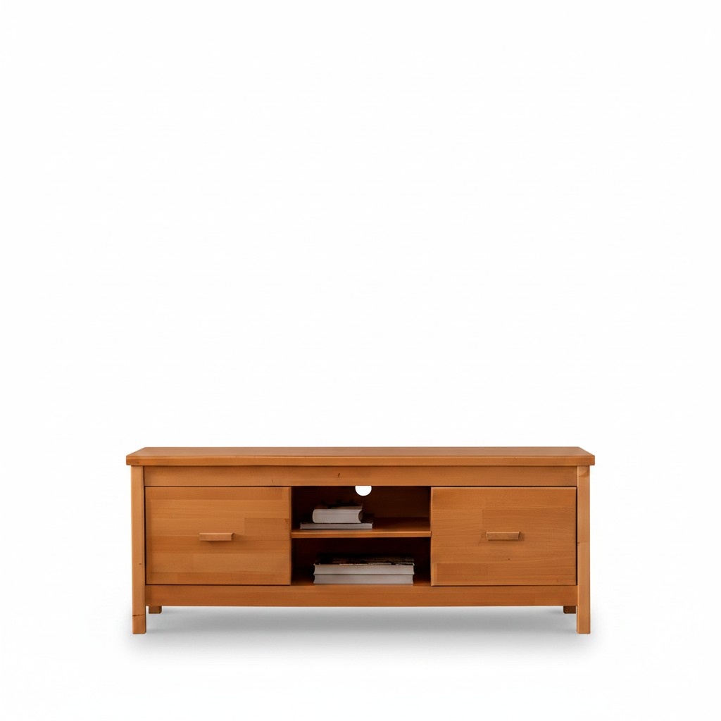 Eleganter Brauner TV-Ständer Wohnzimmer Lowboard Holz Schubladentisch