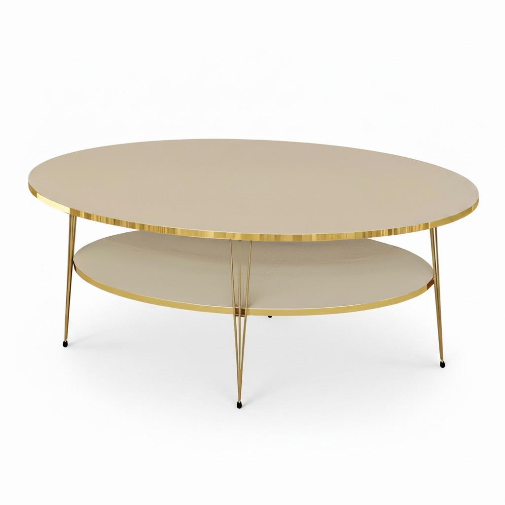 Eleganter Couchtisch aus Holz in Beige im modernen Design
